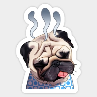 Sick Tired Pug Dog Sticker